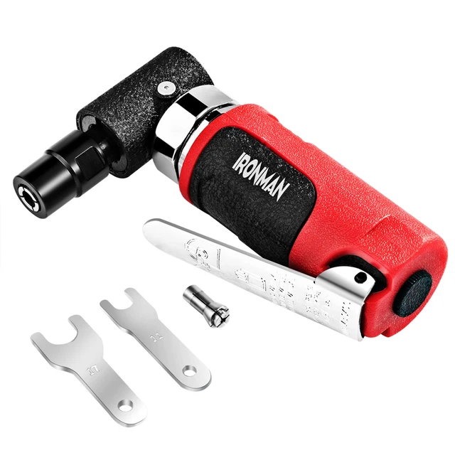 Angle Air Die Grinder 20000 RPM High Speed 1/4'' inlet w/ 1/4'' and 1/8'' Collet