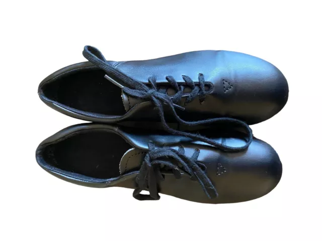 Capezio Dance Tele Tone Tap Shoes Black Leather Lace Up Woman’s Size 7 Medium