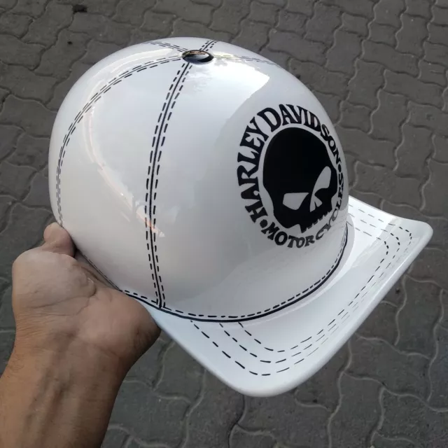 Motorcycle Helmet Baseball Cap Style fiberglass custom Helmet Bike white hd