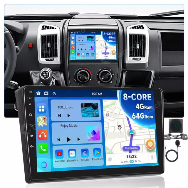 4+64GB Für Fiat Ducato 2006-2023 Android 13 Autoradio Navi Apple CarPlay Kamera