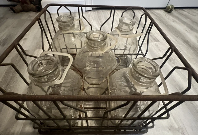 Vintage Milk Crate and Bottles Abbotts Dairy Philadelphia Pennsylvania 1950s