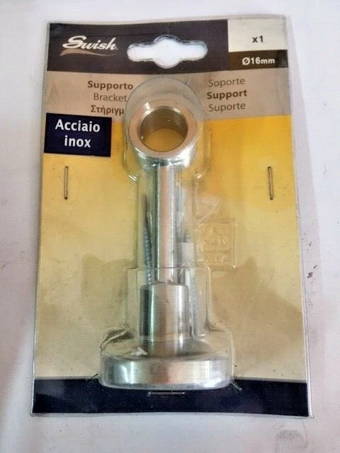 Swish Soporte Cerrado para Palos Cortinas De ø16 MM Acero Inoxidable 96mm