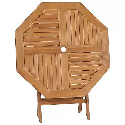 itzcominghome Garden Wooden Outdoor Dining Table Foldable Teak Solid Wood 85cm
