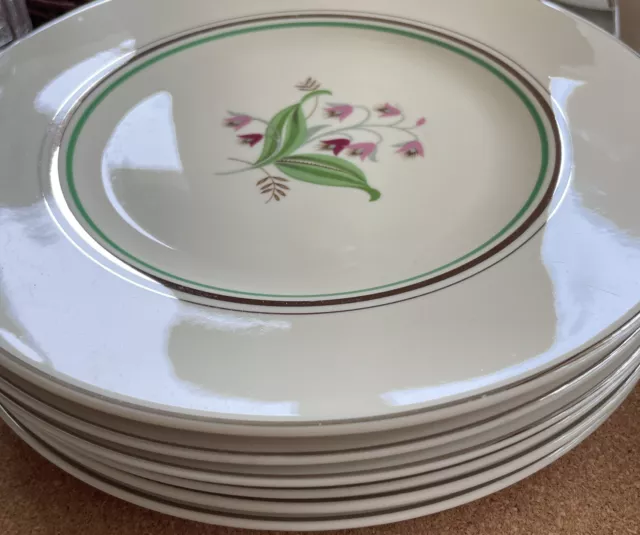 Vintage Syracuse Coralbel Old Ivory Fine China Dinner Plates-Set Of 6. 10 1/4 In