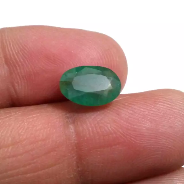 Gorgeous Zambian Emerald Oval 3.45 Crt Awesome Huge Green Faceted Loose Gemstone