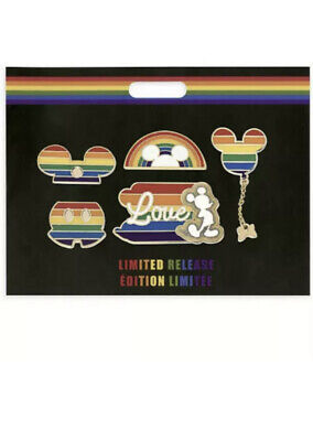 Disney Pride Rainbow Pin Set Mickey Mouse Set Ears Love