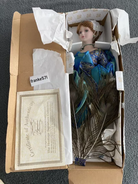 Heritage Signature Collection Porshe Peacock 12441 Porcelain Doll COA 2