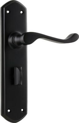 privacy set matt black windsor lever door handle/backplates,180 x 50 mm 1927 P