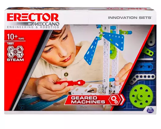 Meccano  Erector by Geared Machines S.T.E.A.M. Building Kit with Moving Parts