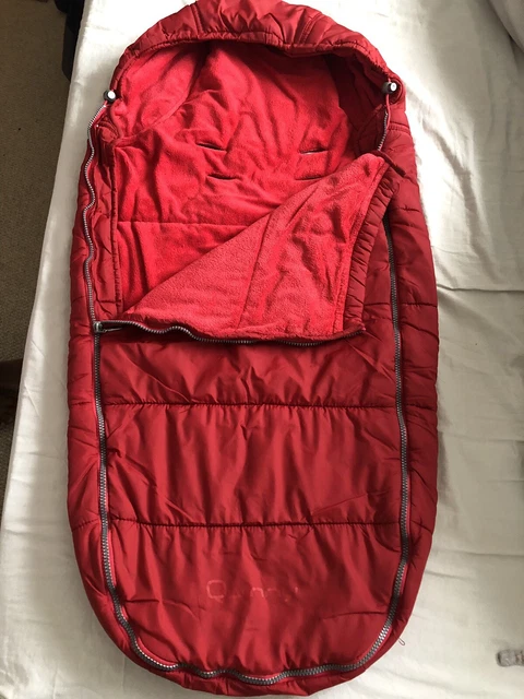 Quinny Foot Muff in Red with fleece lining for Pushchair Pram