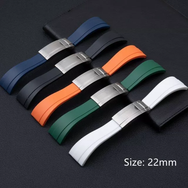 22mm Rubber Silicone Watch Band Fit For  Rolex DEEPSEA Sea Dweller Sky Dweller