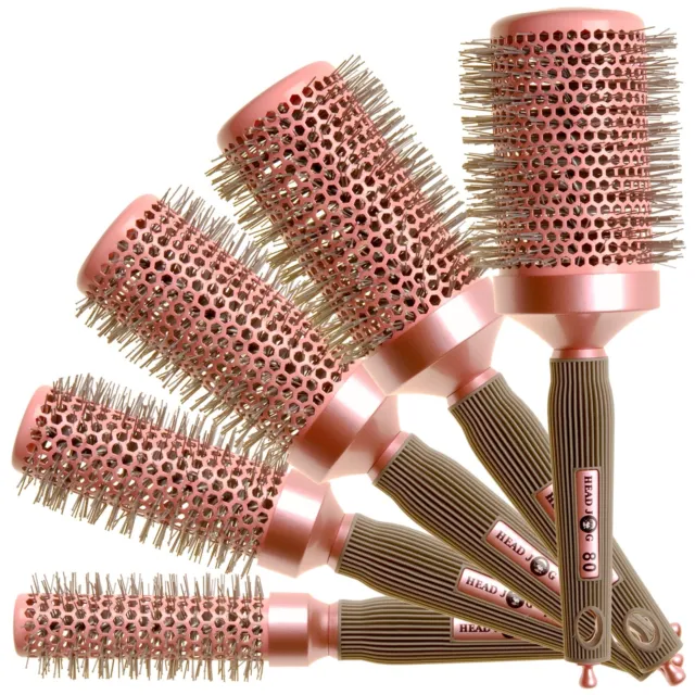 Head Jog Oval Pink Ionic Ceramic Hair Brush