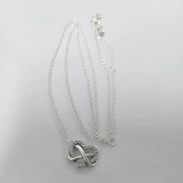 Pandora Infinity Heart Collier Necklace ALE S925 Sparkling