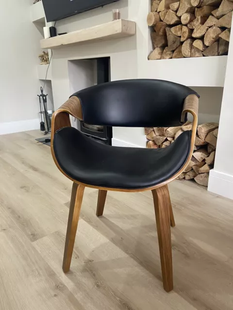 Dunelm Modena Dining Chair, Black Faux Leather