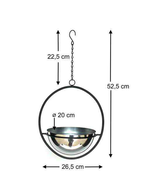 Blumenampel Innen Metall Wand Hängepflanzen 53 cm 96087 M mit Topf Silber Modern 2