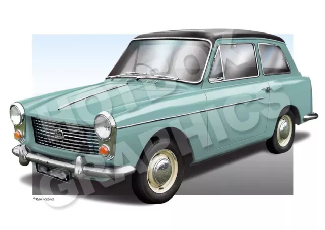 Austin A40 Farina Print - Personalised Illustration Of Your Car