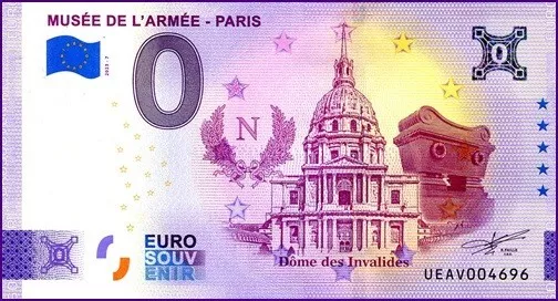 Ueav / Musee De L'armee - Paris / Billet Souvenir 0 € / 0 Euro Banknote 2023-7