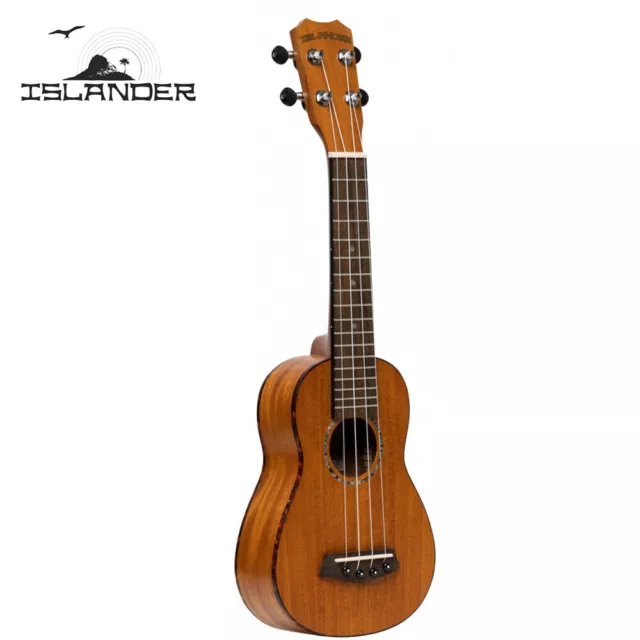 Islander by Kanile'a MSS-4 Solid Mahogany Abalone Rosette Soprano Satin Ukulele