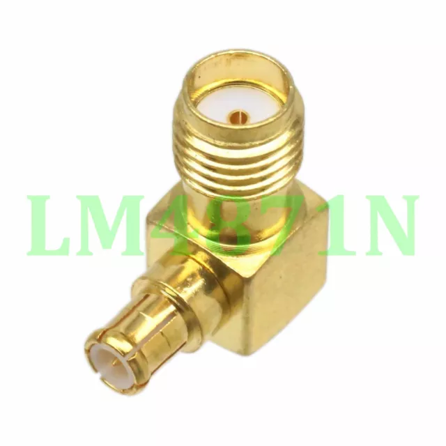 1pce Adapter 90° SMA female jack to MCX male connector right angle gold plating