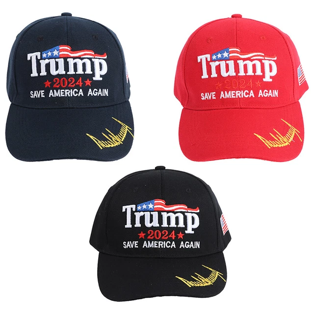 Cappello A Secchiello Donald Trump 2024 MAGA - 100% Cotone Con Ricamo 'Make America Great Again' - Unisex, Tesa 7,6 Cm, Ideale Per Sostenitori E Regali