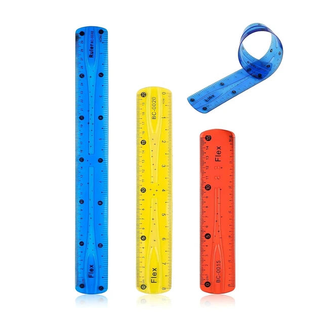 30-teiliges Lineal Set - 15cm, 20cm, 30cm Transparent Lineale Für Schule, Büro & Basteln