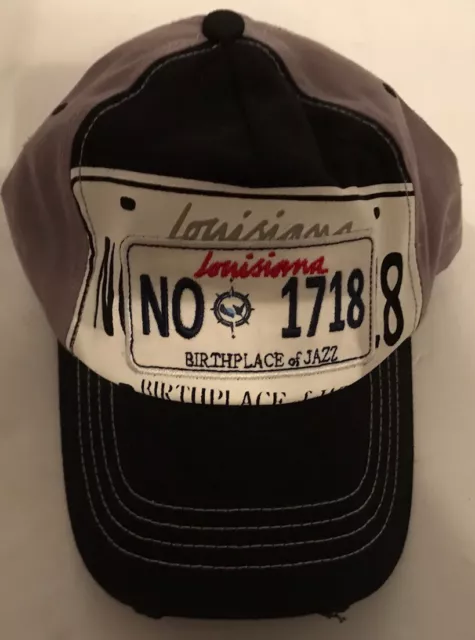 Louisiana License Plate  Graphic Adjustable baseball cap Hat Preowned