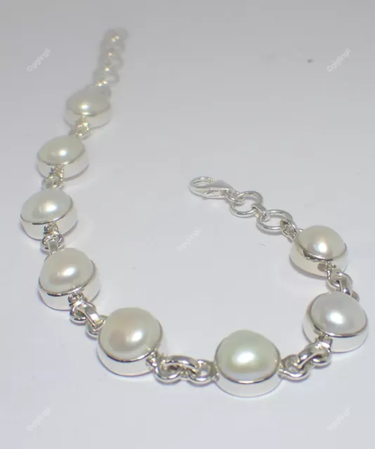 Biwa Pearl Gemstone Jewelry 925 Sterling Silver Statement Bracelet For Women