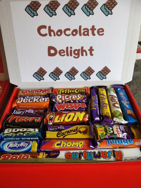 21 Bar Schokolade Geschenkbox personalisiert Cadbury Nestle Geburtstag Weihnachten Korb