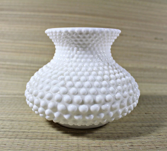 Antique Vtg White Milk Glass Hurricane Lamp Shade Hobnail Ball Parlor GWTW 3"Fit