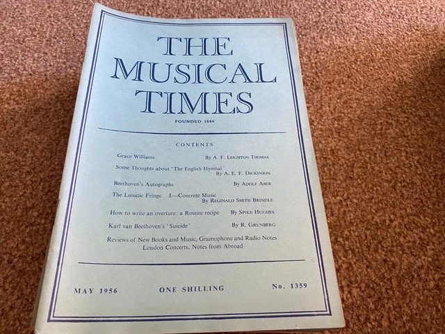 Musical Times Magazine 1956 May Grace Williams, Beethoven's Autographs