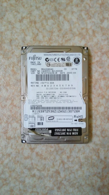 Disque Dur Fujitsu IDE 80go 2,5 - MHV2080AH - Pour IBM Ordinateur