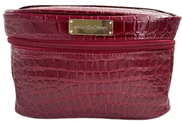 Samantha Brown Luggage Travel Organizer Cosmetic Case~ Burgundy Croco