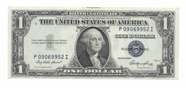 1935E $1 SILVER CERTIFICATE. Crisp & Uncirculated BANKNOTE