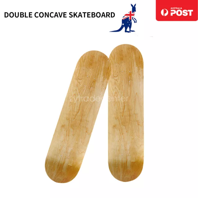 5Pcs 8'' Blank Double Concave Skateboards Deck DIY Natural Maple Skate Board AU