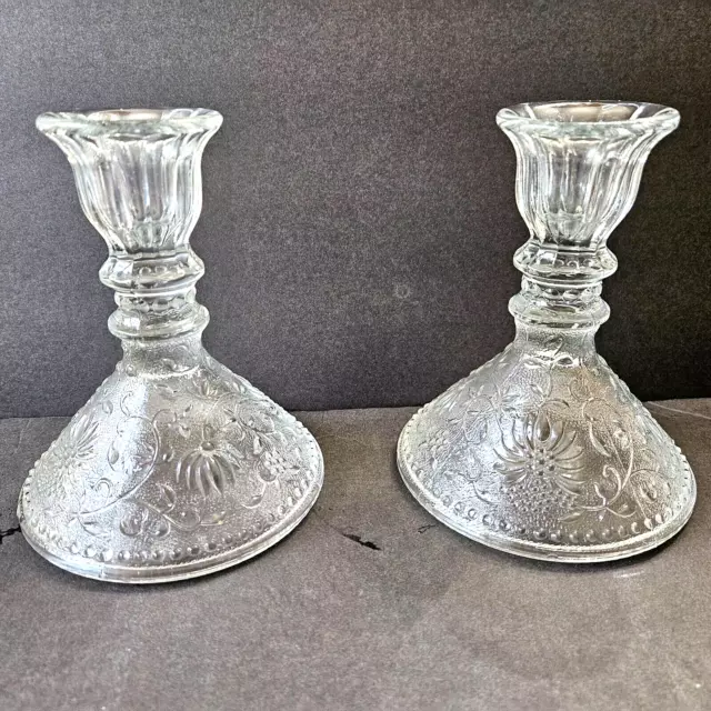 Gorgeous Pair of Vintage Bohemia Crystal Candlestick Holders, Czechos, Excellent