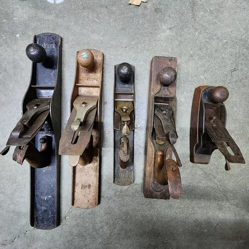 Lot Of 5 Vintage Stanley Bailey Hand Plane Planer 7 6c 5 35 26