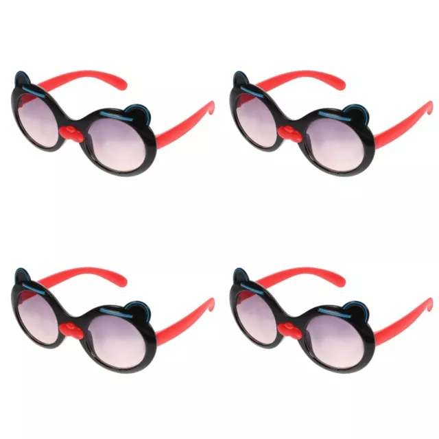 4 Pairs Lens Ac Children's Cat Ear Sunglasses for Kids Hawaiian Dresses Girls