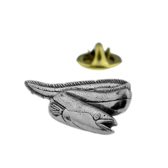 Eel fish fishing English Pewter Lapel Pin Badge XTSPBF06