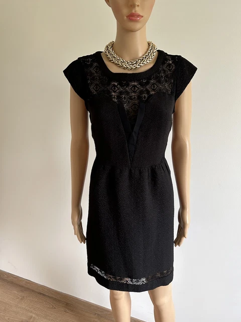 Robe Noire Only Avec Inserts Simili Cuir - Taille 38 - Courte Et Moulante - Excellent état