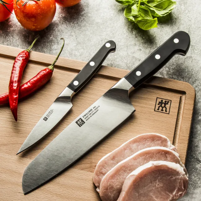 ZWILLING Küchenmesser 2 tlg. Messerset EDELSTAHL Messer Kochmesser Schwarz