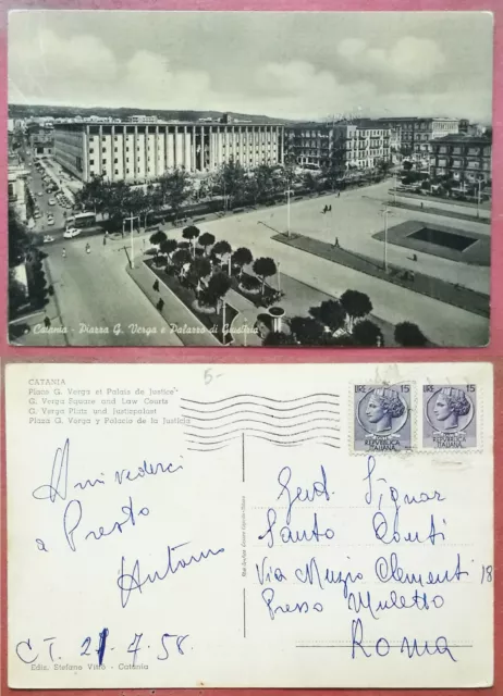 Catania - Piazza G. Verga e Palazzo di Giustizia 1958