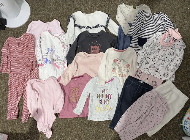 Girls 9-12 Months Clothes Bundle Baby Toddler Clothing Outfits Tops Trousers