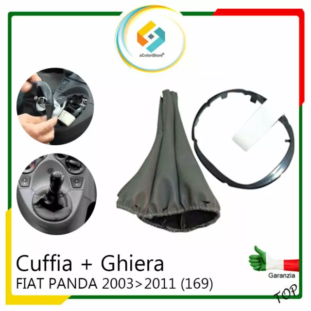 Cuffia cambio fiat panda 169 2003>2011 per leva simil pelle con ghiera inclusa