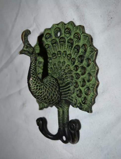 Brass Handmade Peacock Design Antique Bird Shape Home Wall Decorative Hook JD6