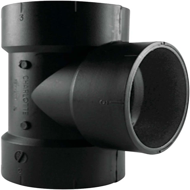 Charlotte Pipe 3 In. Hub x Hub x Hub ABS Waste & Vent Tee ABS 00441  1000HA Pack