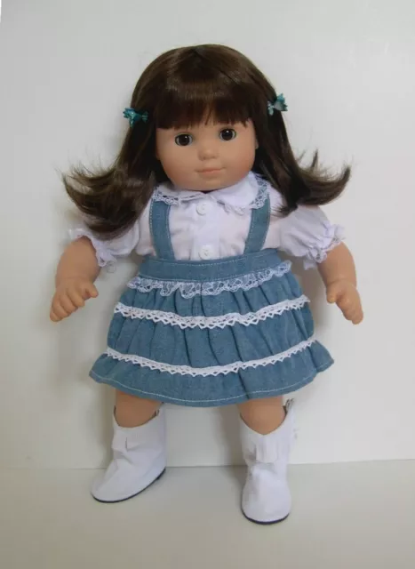 BLUE Denim Jumper & Blouse  for American Girl Bitty Baby or TWIN (OUTFIT ONLY)