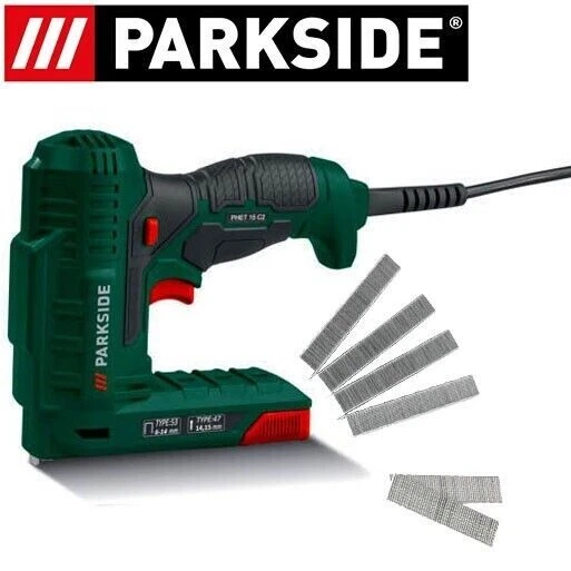 PARKSIDE ELECTRIC STAPLER & Nailer PHET 15 C2 Gun with 400 Staples 100