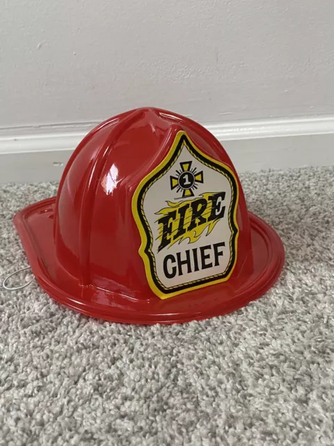 Vintage 1970s Fire Chief Hat Plastic Play Fireman's Hat New old Stock Kids Toy