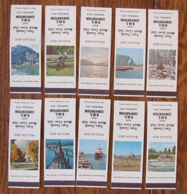 Canadian Scenes 1972 Complete Set Of 10 Matchbook Covers (Montreal, Quebec) -E20