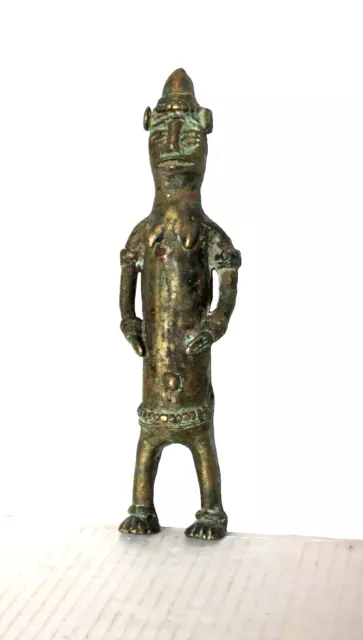 Rare Statuette Vere - 21 cm - Bronze - Nigéria - Art africain